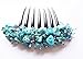 French Twist Hair Comb Ornamented Along The top of The Heading with Stone Turquoise