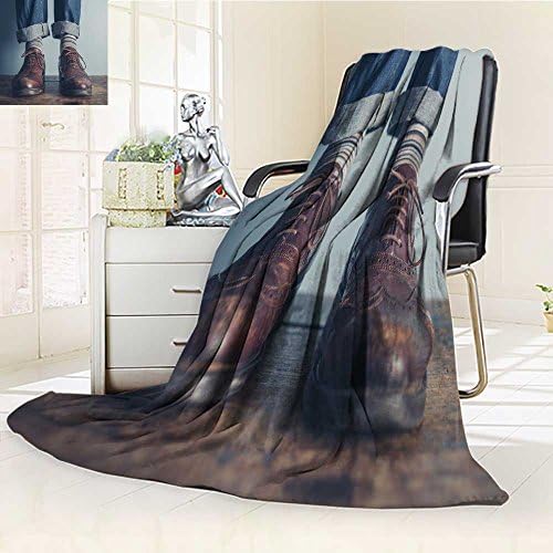 VROSELV Luminous Microfiber Throw Blanket the feet of a man standing on a wooden floors wearing stripey socks and leather Glow In The Dark Constellation Blanket, Soft And Durable Polyester(60"x 50")