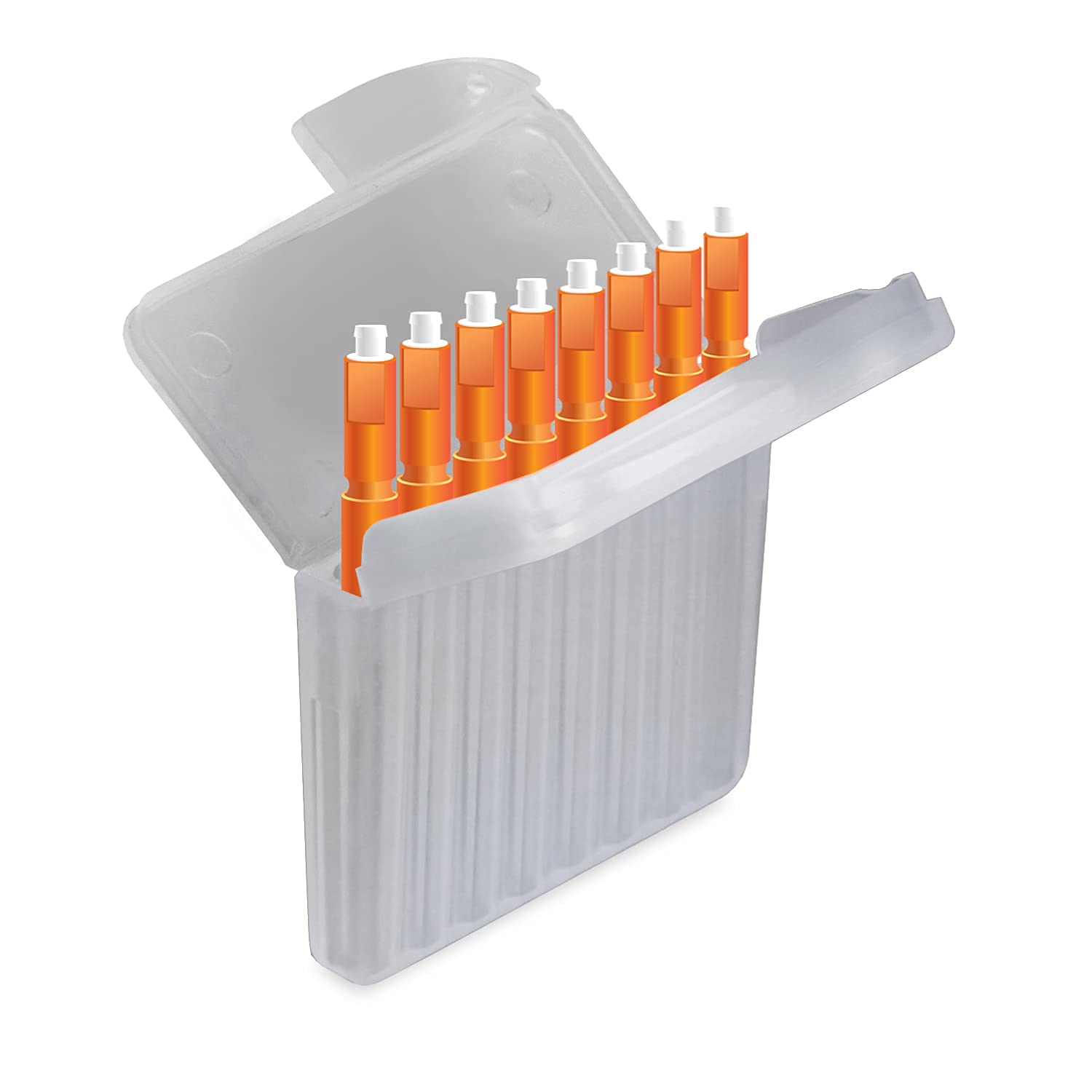 JB White Pack of 8 Orange Cerumen Filters for Starkey Hear Clear Hearing Aids - Height: 1.5 mm | Diameter 1.7mm