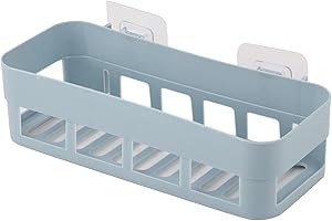 OEBUAFI Wall Mounted Storage Basket, No Drill Self Adhesive Wall Organizer with Stick Tape, Large Capacity for Bathroom Produ