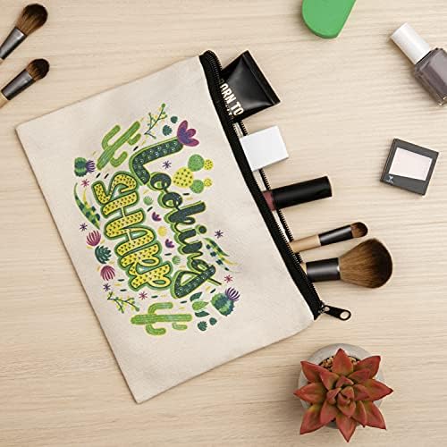 Lavley Looking Sharp Cactus & Succulents Canvas Makeup and Cosmetics Bag Travel Pencil Pouch for Women 2 Lavley Looking Sharp Cactus & Succulents Canvas Makeup and Cosmetics Bag Travel Pencil Pouch for Women