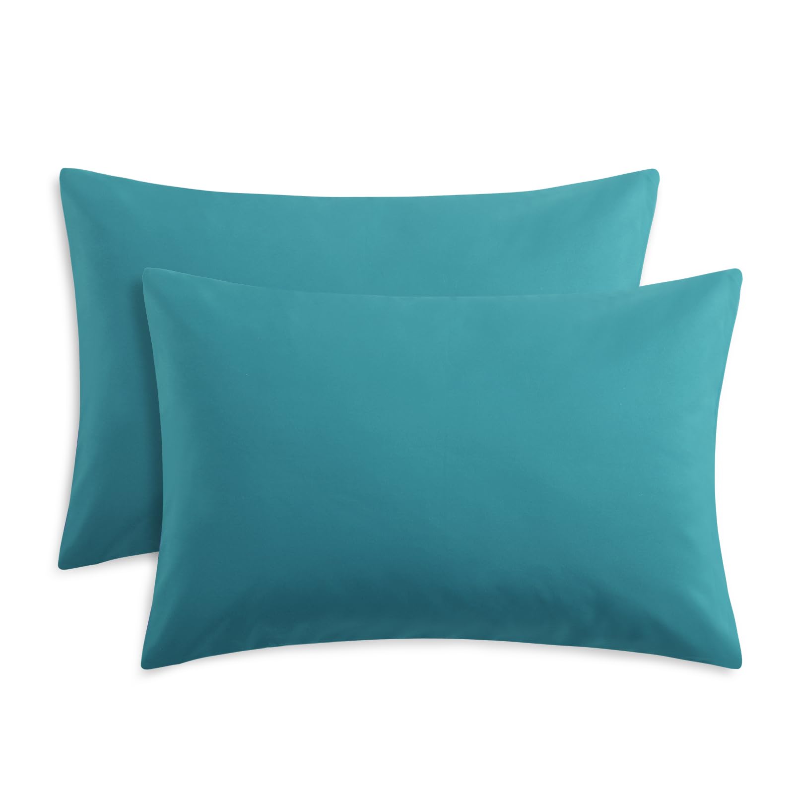 RUIKASI Teal Pillow Cases 2 Pack - Plain Pillowcases with Envelope Closure Breathable Premium Brushed Microfiber Set of 2 Pillow Covers Standard 50x75 cm
