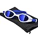 ZIONOR Swim Goggles, G6 Non Polarized Swimming Goggles UV Protection Anti-fog Adjustable Strap Adult Men Women (Non-Polarized Mirror Blue Lens Blue Frame)