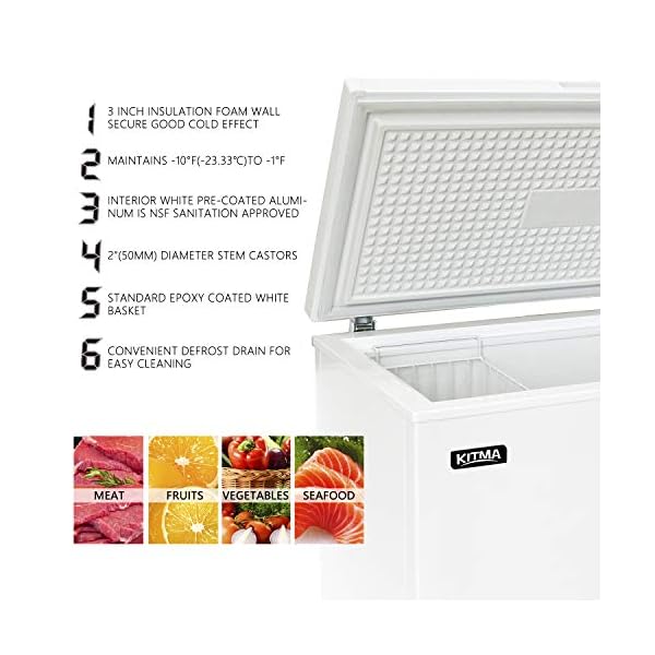 Commercial Top Chest Freezer Kitma 15.9 Cu. Ft Deep Ice Cream Freezer