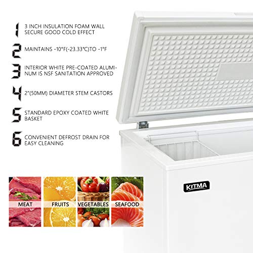 Commercial Chest Freezer Kitma 9.6 Cu. Ft Deep Ice Cream Freezer with