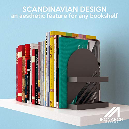 Neatly Made Iron Arch Decorative Bookends for Heavy Books, 200
