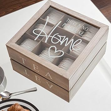 CAJA DE TÉ DE MADERA HOME(9 compartimentos): Amazon.es: Bricolaje y herramientas