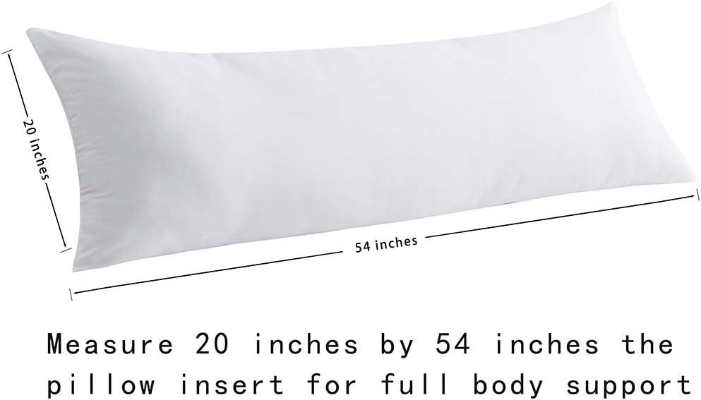 WhatsBedding Full Body Pillow Insert（Without Cover）- Large Body Pillow for Adults - Breathable Long Side Sleeper Pillow for Sleeping （20×54 inch）- White: Kitchen & Dining