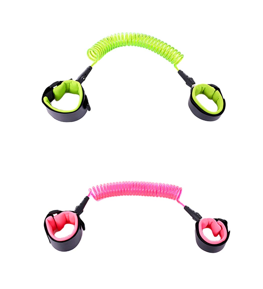 Xiaoyu 2 Colors Baby Anti-Lost Belt, 360 Degree Rotation, Child Walking Safety Toddler Harness, Green & Pink, 2.5MM