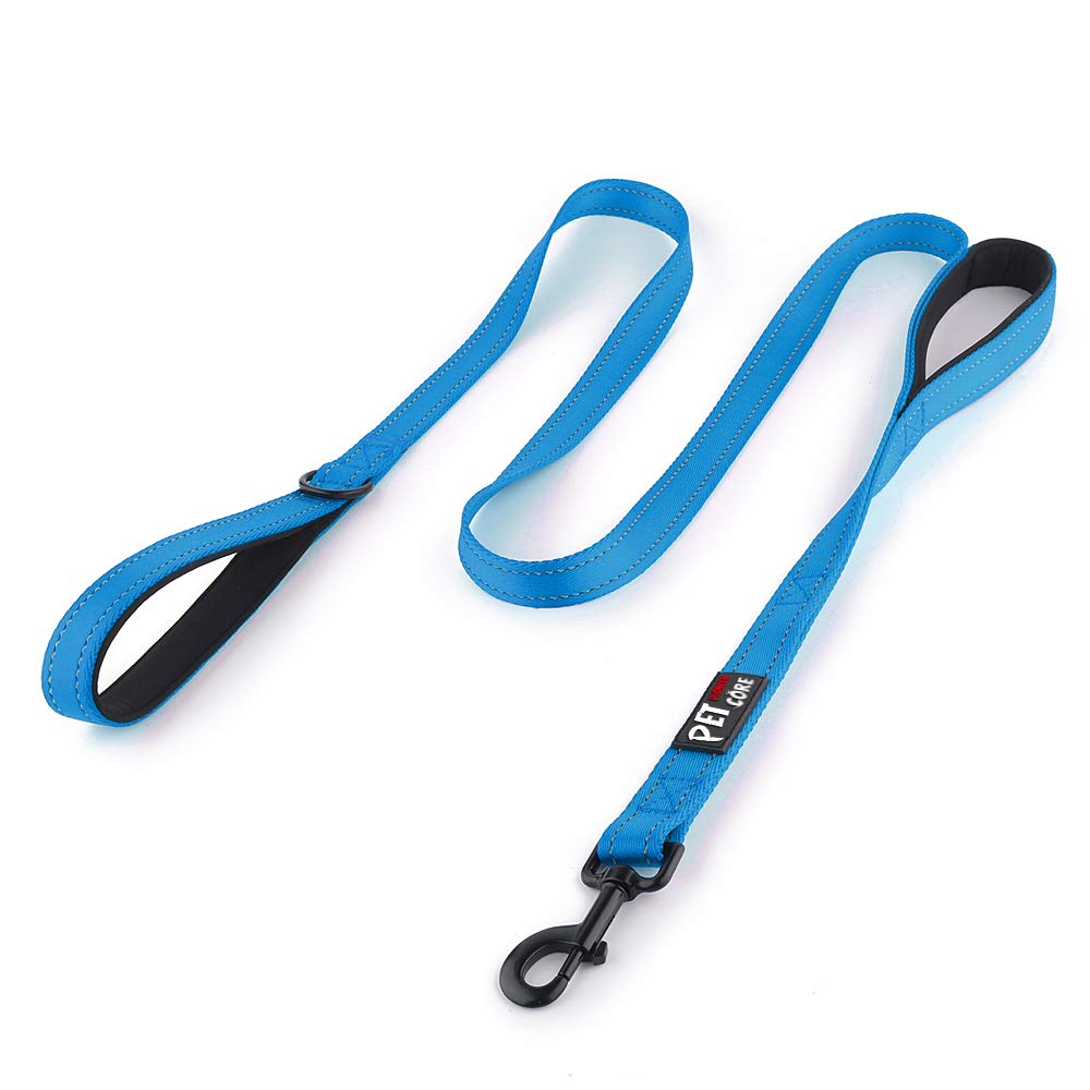 Pioneer Petcore Dog Lead 6ft Long,Traffic Padded Two Handle,Heavy Duty,Reflective Double Handles Lead for Control Safety Training,Leads for Large Dogs or Medium Dogs,Dual Handles Leashes(Blue)