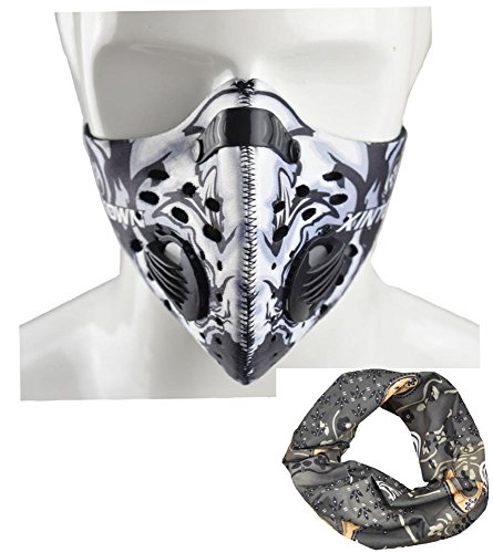 Dustproof Mask Filtration Exhaust Gas Anti Pollen Allergy Fitness Mask, Workout Mask, Running Mask for Running Ski Snowboard Bike Motorcycle (MASK CB)