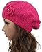 MINAKOLIFE Women Crochet Braided Knit Flower Beret Baggy Beanie Ski Cap Hat