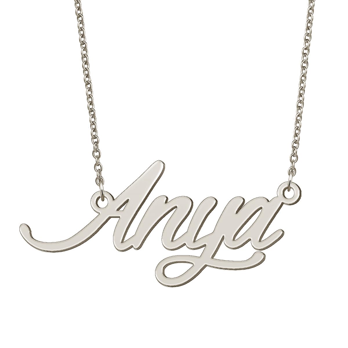 BYBWBL Anya Name Pendant Necklace Silver Color