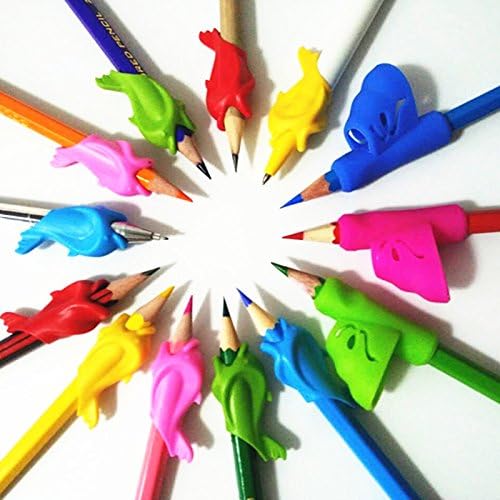 COOLZU Pencil Grips Ergonomic Writing Aid Instruments for Preschoolers Children Kids and Adults，Assorted Styles Color Different Stages of Easily Writing 13 pack (13 Ct)