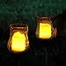 OxyLED OxyFlor SL06 Crackle Glass Glickering Candle LED Solar Garden Light, Outdoor Solar Power Light with Light Sensor, Warm White Light, 2 Pack
