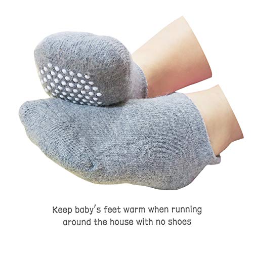 Toddler Socks Infant Socks Unisex-Baby Non-slip with Grips 1-3T - Thumbnail 6
