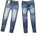 ECOSCO Women Denim Print Fake star Jeans Ankle Length Footless Pantyhose Legging Tregging Tight Skinny Slim One Size BLUE