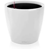 LECHUZA 16020 Classico LS 21 Self-Watering Planter, White High Gloss | D8.3 x H7.9 in; self-watering, water level indicator; indoor and outdoor; UV and frost resistant