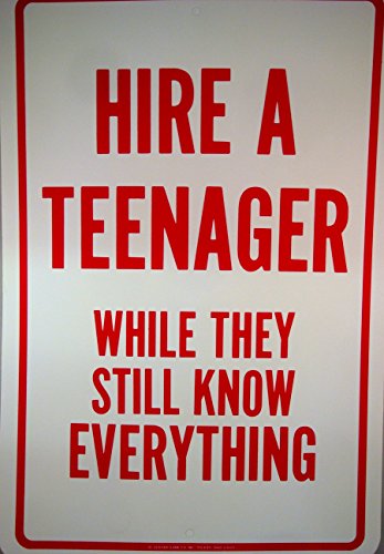Leister Hire a Teenager Plastic Sign