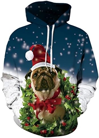 KSJK Unisex Funny Print Ugly Christmas Halloween Sweatshirts Jumper Hoodie NO58 S