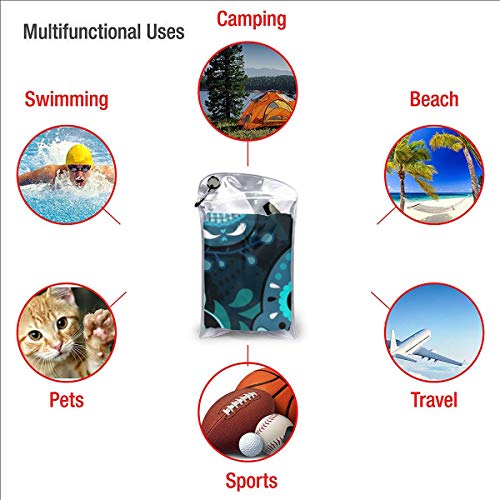 Microfibre-towel-lightweight-travel-beach-towel-Extra-large-quick-drying-camping-towel-Premium-gym-towels-for-swimming-yoga-Highly-absorbent-fast-dry-Sugar-Skull-2