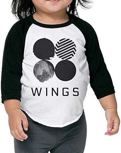 BTS WINGS Bangtan Boys Child Unisex Raglan Shirt Vintage Baseball Uniform 3/4 Sleeve