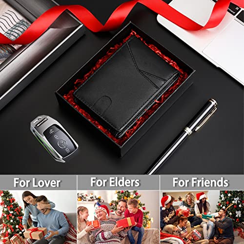 TOPTSOFI Wallet for Men, Slim Minimalist Mens Wallets with Hidden Card Slots Design, Bifold RFID Blocking Card Holder Gifts for Men (Top Layer Leather)