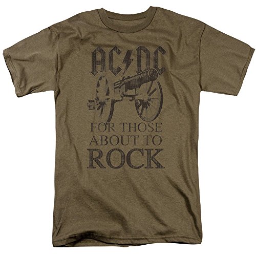 ACDC/FOR THOSE ABOUT TO ROCK - S/S ADULT 18/1 - SAFARI GREEN - XL - Safari Green - XL