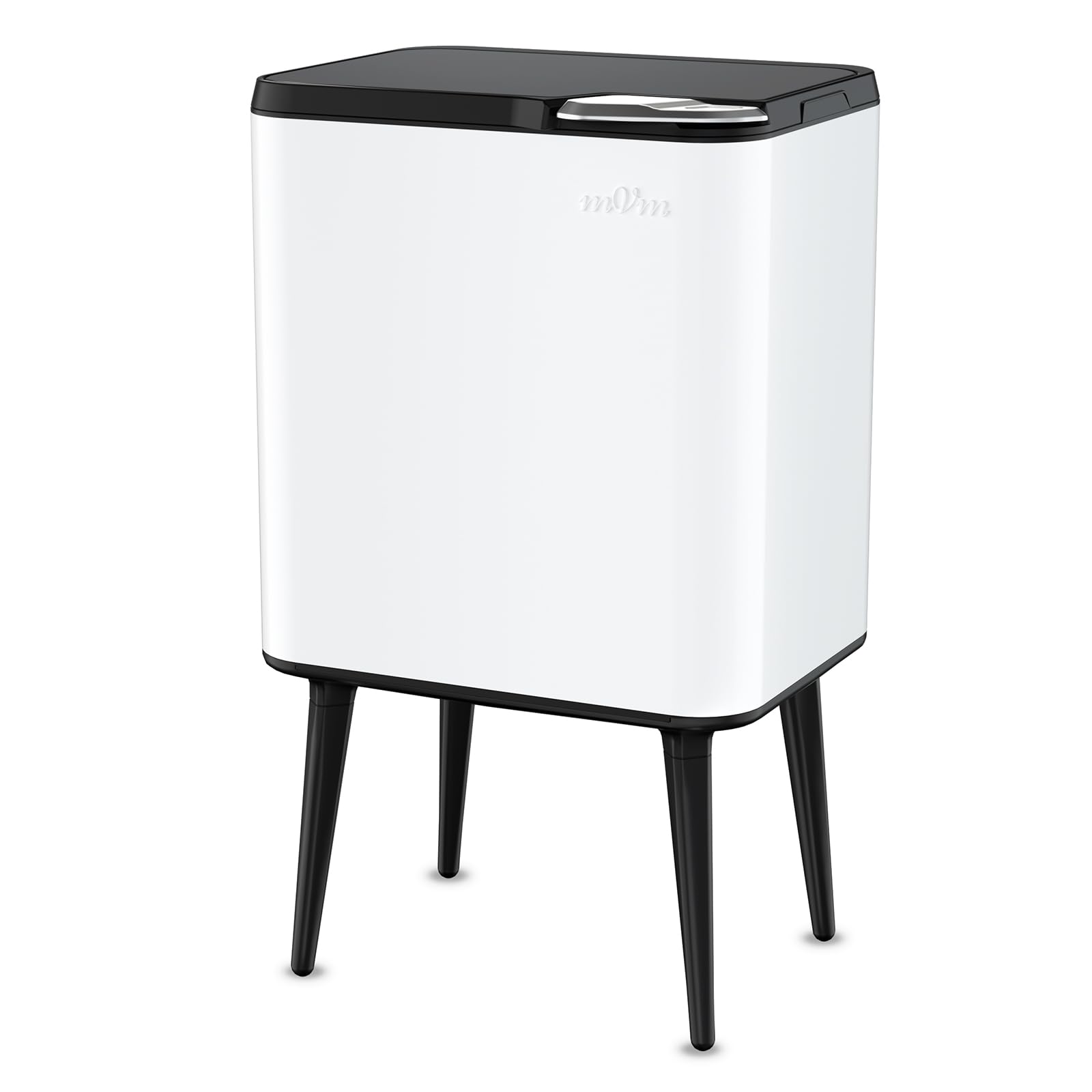 mvm ゴミ箱 2分別 ふた付き スリム おしゃれ ステンレス ダストボックス 36L大容量 脚付き 消臭設計 指紋防止 生ゴミ分別可能 袋が見えない キッチン オフィス用 ホワイト