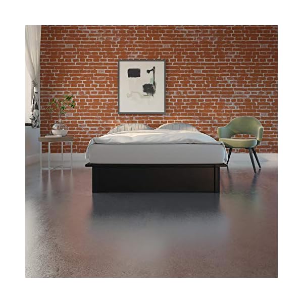 DHP Maven Platform Bed with Upholstered Faux Leather and Wooden Slat