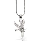 Mohani Gift Jewelry Tinkerbell Wendy Fairy Wings Cubic Zirconia Crystal Pendant Necklace
