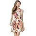 Women's Summer Sleeveless O Neck Sundress Chiffon Beach Floral Casual Mini Dress