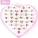 PinkSheep Birthstone Rings for Kids , 36PCS, Heart Rings Butterfly Ring Flower Ring, Rings for Toddler Girls