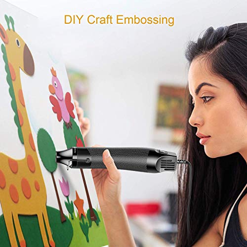 2PCS Heat Gun Electric 300W Dual Temperature Portable Hot Air Gun for DIY Craft Embossing, Shrink Wrapping PVC, Drying Paint, Clay, Rubber Stamp, Multi Function Hand-hold Heat Tools - Thumbnail 3