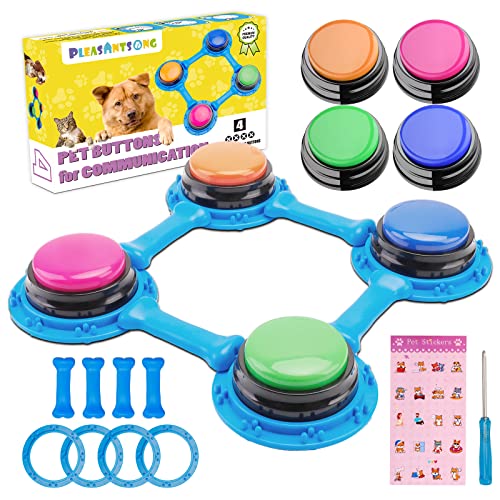 RANSANX Recordable Button for Dogs, Talking Dog Buttons with Mat Dog