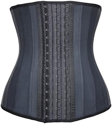 TXZTrade Women's 25 PCS Steel boned Latex Waist Trainer Corset,TXZ1210-Black-XS