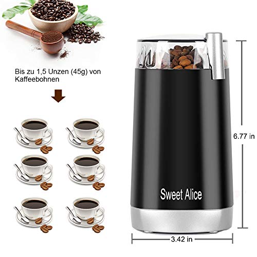 Kaffeemühle für Spice Elektrische Kaffeemühle Klein Gewürzmühle Pfeffermühle Kaffeebohnen Nüsse Gewürze Getreide Mühle… – Bild 6
