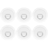 PATIKIL 4.3" Paddle Board D Rings, 6 Pcs Stainless Steel D-Ring PVC Patch Pad No Glue Include for Raft Kayak Inflatable Boat Surfboard, White