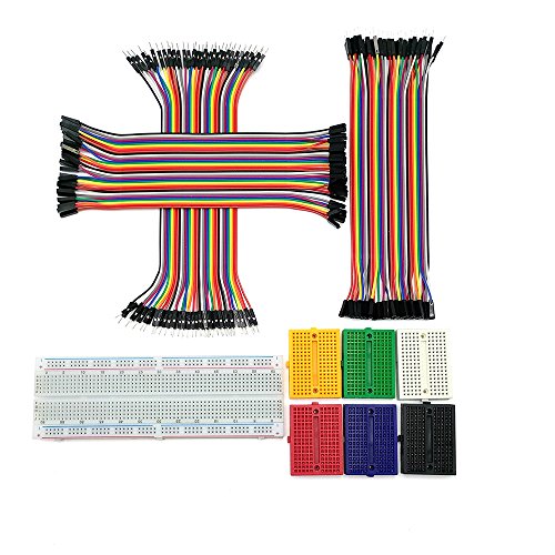 Amadget 1pc 830 + 6pcs 170 tie point tie point Solderless Circuit Breadboard + 40P 20cm Wire Jumper Cable 1P-1P Male-Male/Female-Female/Male-Female - Thumbnail 4