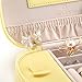 Vlando Travel Tassel Jewelry Box Organizer - Woman Girls Faux Leather Jewelries Storage Holder for Necklaces Earrings Rings, Yellow