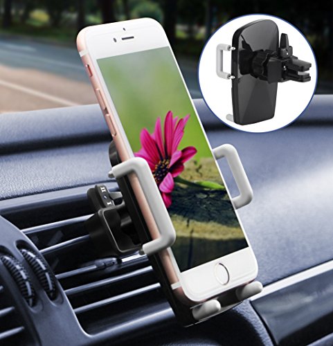 Car Phone Holder, ilikable Universal Air Vent Car Phone Mount Cradle with 360 Degree Rotation for iPhone 8 7 6 SE 5C 5S Android Samsung Galaxy LG HTC Smartphone GPS and More (Black)