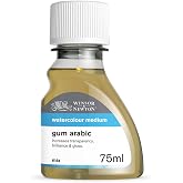 Winsor &amp; Newton Watercolor Medium, Gum Arabic, 75ml Bottle | Main Binder in Watercolor, Controls the Flow of Wet Color, Slows Drying, Increases Gloss &amp; Transparency