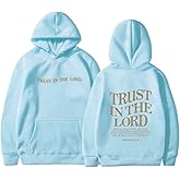 PANOZON TRUST IN THE LORD Hoodie Christian Faith Religious God Tops Man Woman Pullover Sweatshirt Y2K Longsleeve