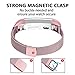 POY Metal Replacement Bands Compatible for Fitbit Alta and Fitbit Alta HR, Milanese Loop Stainless Steel Bracelet Smart Watch Strap with Unique Magnet Lock, Small Rose Pink