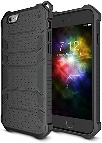 iPhone 6 Case, iPhone 6S Case, iCaber [Heavy Duty] Soft TPU &amp; Hard PC Rugged Dual Layer Case for iPhone 6 / iPhone 6S ( Black)