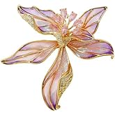 Soumimi Elegant Flower Brooch Rhinestone Flower Brooches Accessories for Clothes, Birthday Christmas Gift for Women