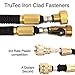 New Design Expandable Garden hose, Triple Layer Latex Core, 48 Ply, Solid Brass Fitting Shut Off Valve Spray Nozzle Stainless Steel Holder (50ft Black)