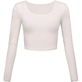 Lightweight Yoga Crop Tops Slim Fit Long Sleeve Workout Shirts for Women