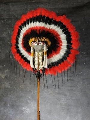 Amazon Co Jp 100 本物のchoctaw Warbonnet 米国製 ネイティブアメリカンのヘッドドレス インディアン ウォーボンネットコスチュームハット 鑑定書付き ホーム キッチン