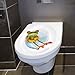 WANDKINGS® Toilet Lid Decal Frog with Lifesaver- 11.8 x 15.7 inch